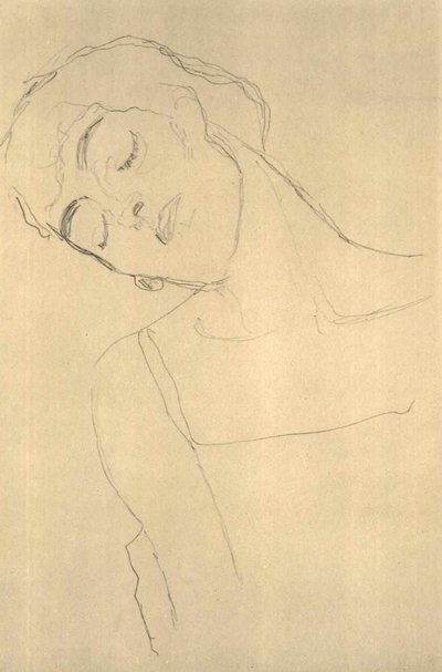 Bust with Closed Eyes by Gustav Klimt